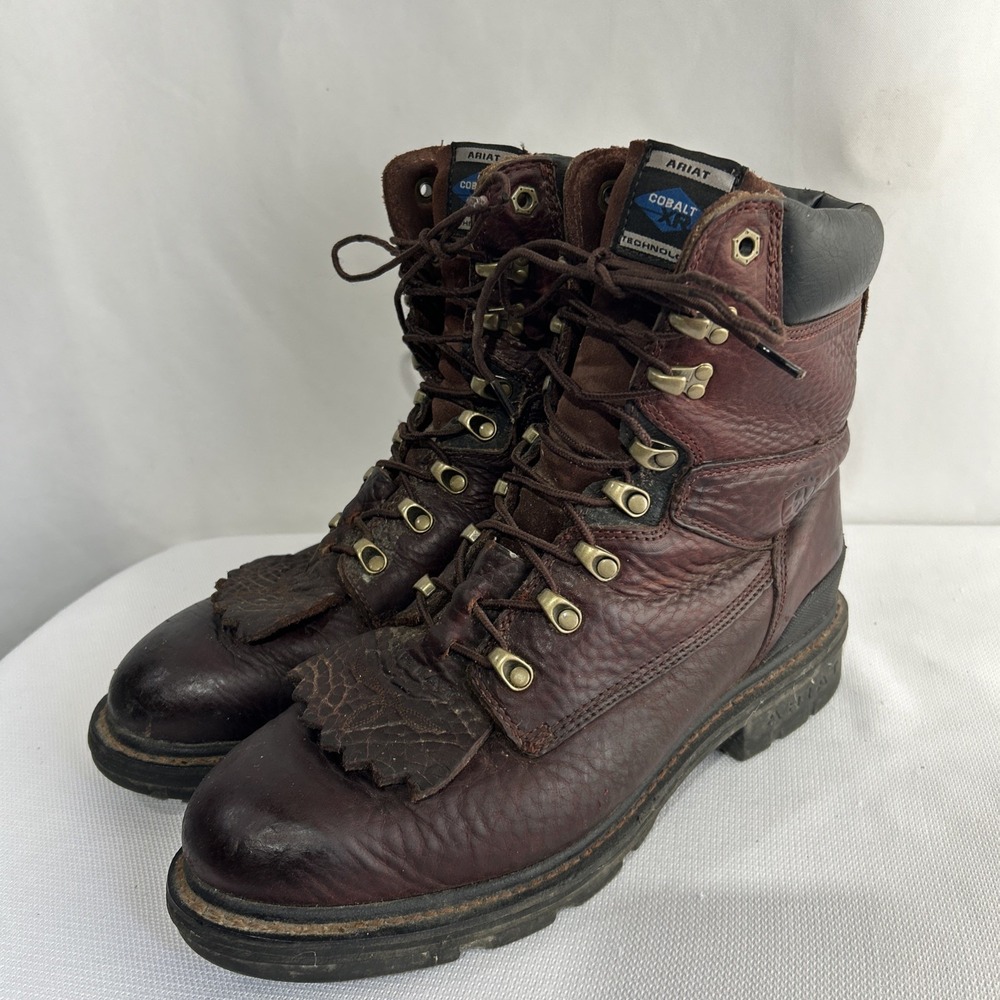 Ariat Cobalt XR 37823 Brown Leather Work Boots Mens 10.5EE Lace Up Western